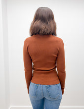 Load image into Gallery viewer, Full Heart Front Twist Collard Sweater Knit Top
