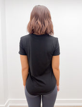 Load image into Gallery viewer, Just Your Basic Ribbed Knit T-Shirt in Black
