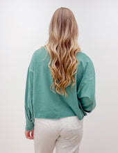 Load image into Gallery viewer, I Need You More Oversized LS Cropped Top in Dk. Green