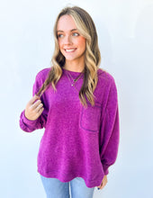 Load image into Gallery viewer, When I See Your Smile Brushed Sweater in Lt Plum