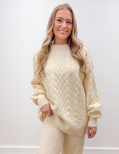Load image into Gallery viewer, Southern Shirt Women&#39;s Comfy/Cozy Cable Sweater in Parchment