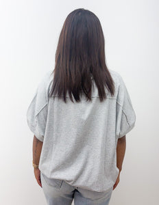 So Be It Oversized Knit Top in Heather Gray