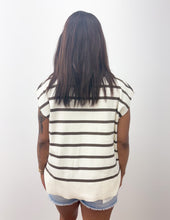Load image into Gallery viewer, Let The Good In Striped Sweater Top