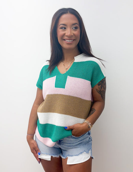 Find The Courage Color Block Sweater Top