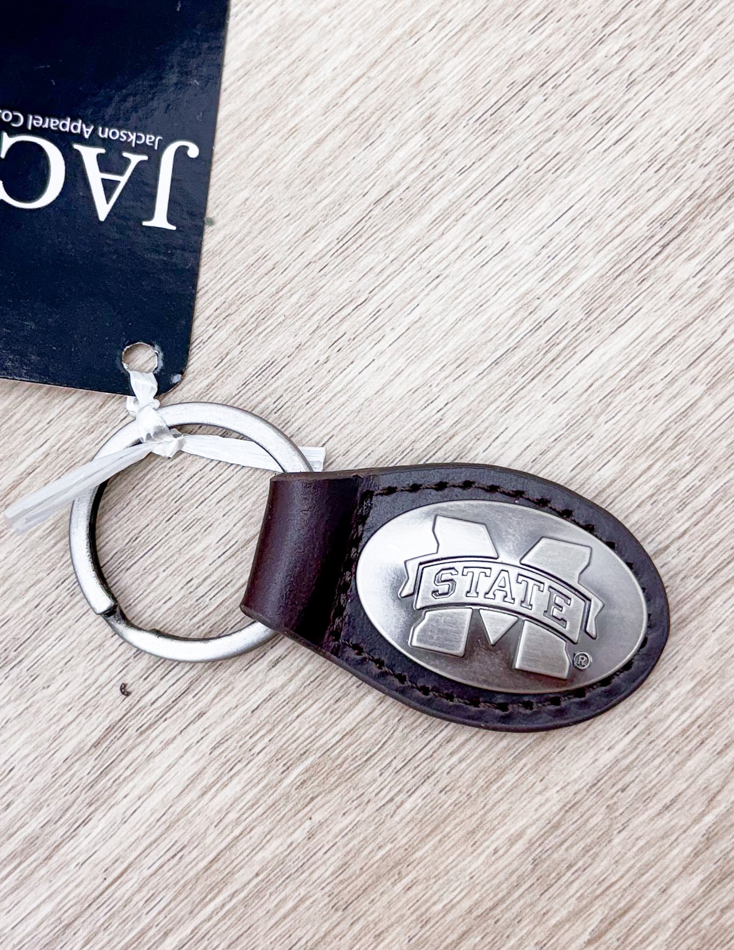 Zep-Pro Small Brown Oval Concho MSU Key Chain