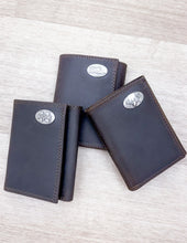 Load image into Gallery viewer, Light Brown Crazy Horse Trifold MSU Wallet