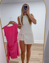 Load image into Gallery viewer, It Is All Fine Sleeveless Wrap Tie Front Dress in Hot Pink