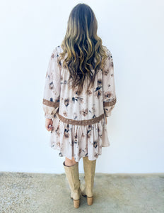 Till the World Ends 3/4 Sleeve Floral Dress