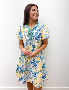 Little Miss Summer Floral Striped Dress