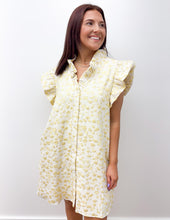 Load image into Gallery viewer, Heart Of Gold Bubble Flutter Sleeve Mini Dress