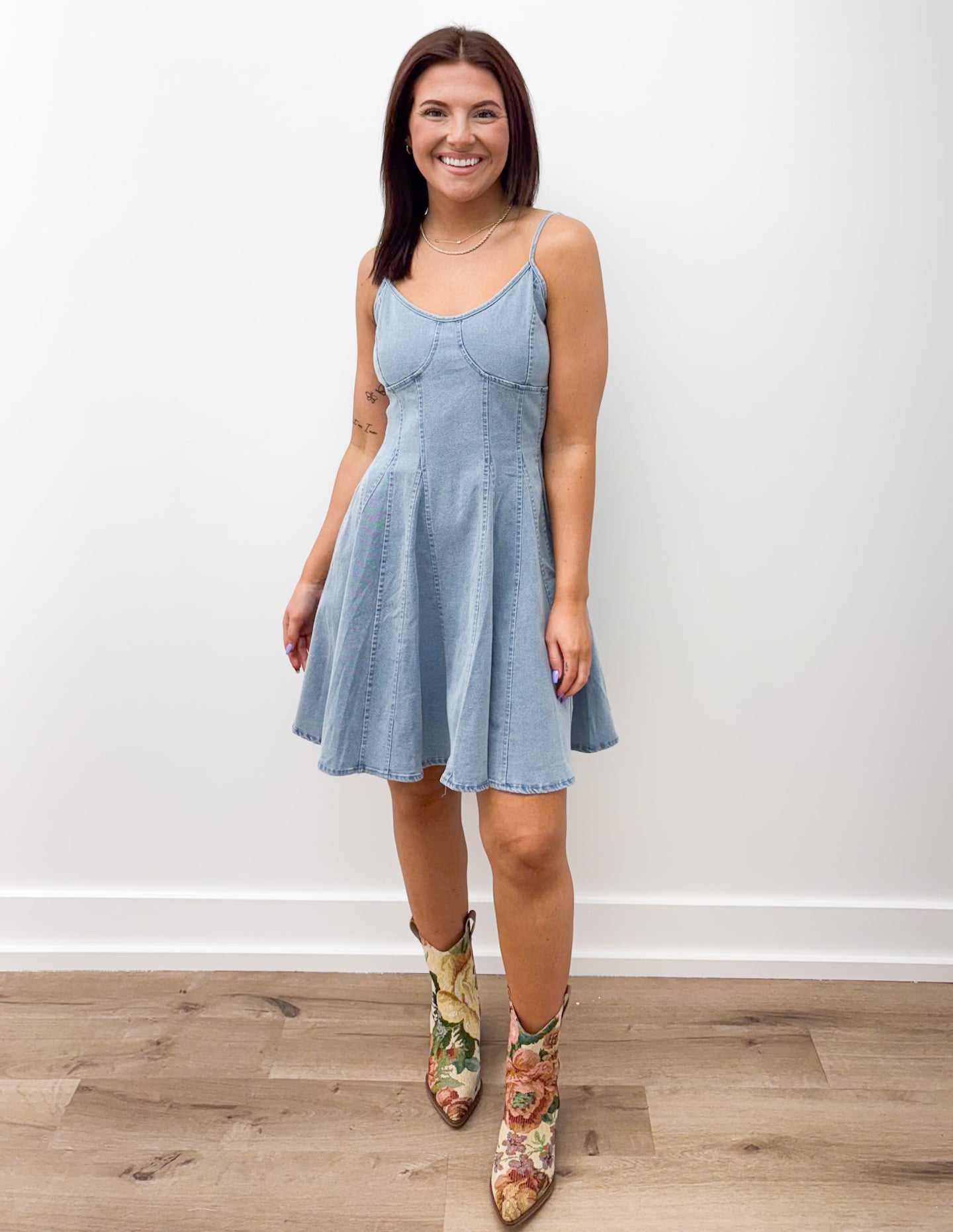 Tell Me You Love Me Denim Mini Dress