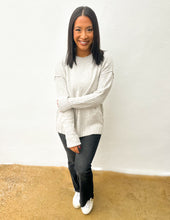 Load image into Gallery viewer, My Holiday Heart Mock Neck Sweater in Light H Grey