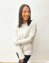 Load image into Gallery viewer, My Holiday Heart Mock Neck Sweater in Light H Grey