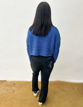 Load image into Gallery viewer, Cora Loose Fit Cable Knit Sweater in Blue