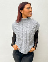 Load image into Gallery viewer, High Standards Chunky Cable Knit Sweater Vest in H Grey