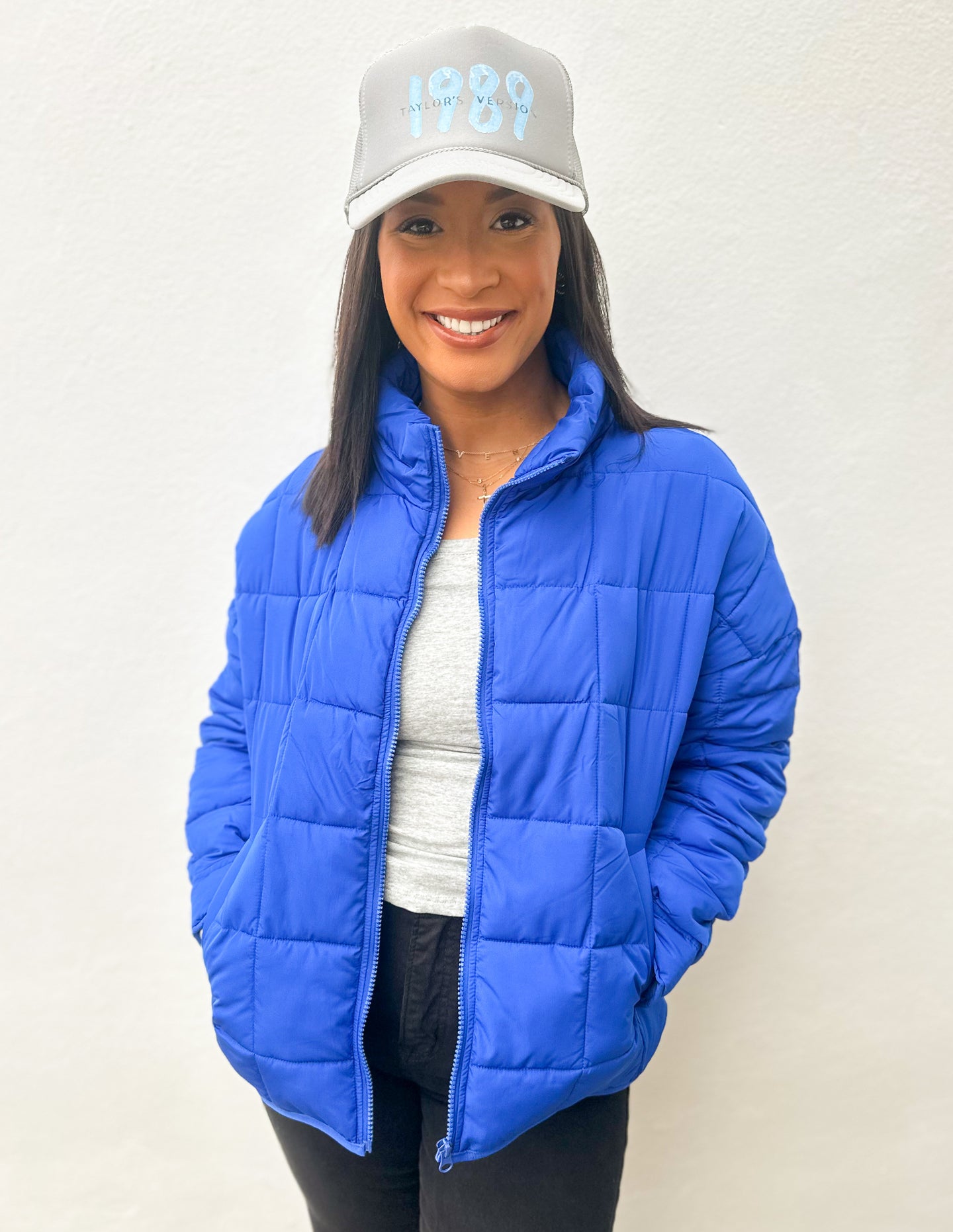 Everything You Know Puffer Jacket in Royal Blue