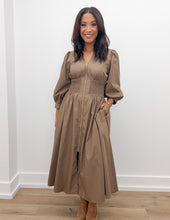 Load image into Gallery viewer, Long Live LS Front Zip Dress in Mocha