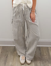 Load image into Gallery viewer, So Far Gone Striped Wide Leg Pants in Black