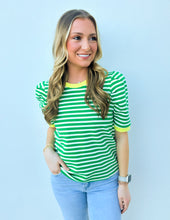 Load image into Gallery viewer, Happy As Can Be Striped Top in Green