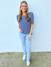 Load image into Gallery viewer, Happy As Can Be Striped Top in Blue