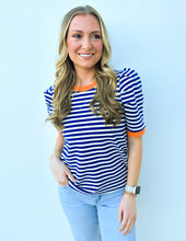 Load image into Gallery viewer, Happy As Can Be Striped Top in Blue