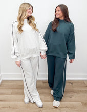 Load image into Gallery viewer, It's Love Modal Scuba Stripe Piping Pants in Lt.H Grey/Black