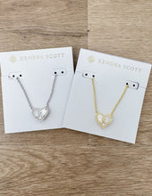 Load image into Gallery viewer, Kendra Scott Heart Letter K Necklace in Silver/Ivory MOP