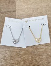Load image into Gallery viewer, Kendra Scott Heart Letter M Necklace in Silver/Ivory MOP