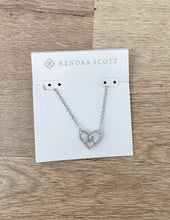 Load image into Gallery viewer, Kendra Scott Heart Letter M Necklace in Silver/Ivory MOP