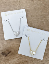 Load image into Gallery viewer, Kendra Scott Heart Letter A Necklace in Gold/Ivory Mother Of Pearl