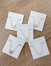 Load image into Gallery viewer, Kendra Scott Heart Letter A Necklace in Gold/Ivory Mother Of Pearl