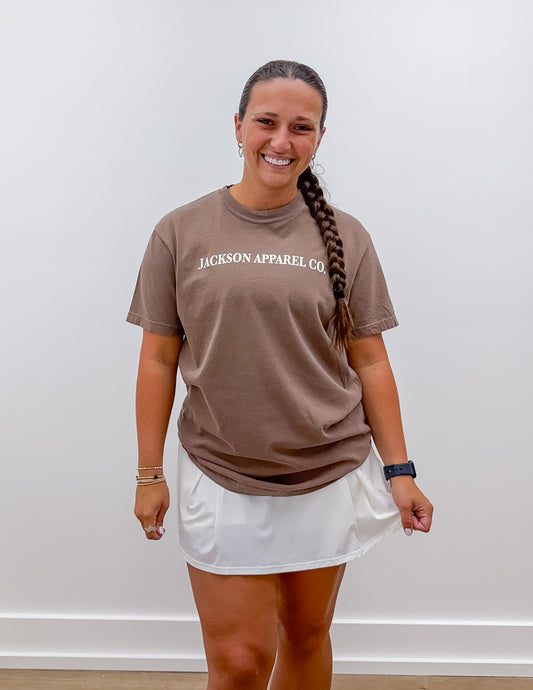 Jac's Logo SS Tee in Espresso