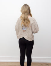 Load image into Gallery viewer, Without You Cotton Slub Open Back LS Top in Taupe