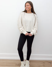 Load image into Gallery viewer, Without You Cotton Slub Open Back LS Top in Bone