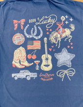 Load image into Gallery viewer, Southern Fried Cotton Born Lucky SS Tee Midnight