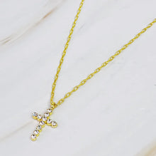 Load image into Gallery viewer, Faceted Crystal Cross Necklace