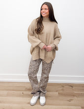Load image into Gallery viewer, Start The Flame Side Slit Oversized Sweater in Lt. Mocha