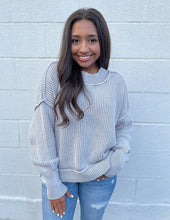 Load image into Gallery viewer, In Good Spirits Oversized Crop Sweater Grey