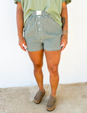 Load image into Gallery viewer, Happy With Me Plaid Shorts in Green