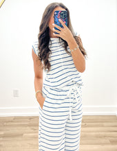 Load image into Gallery viewer, More For You Striped Top and Pants Set in Sail Blue