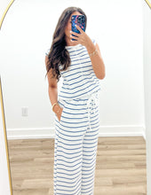 Load image into Gallery viewer, More For You Striped Top and Pants Set in Sail Blue