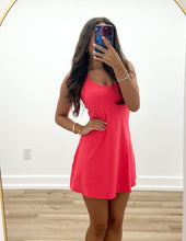 Load image into Gallery viewer, Living The Dream Tennis Romper Dress in Flamingo Pink