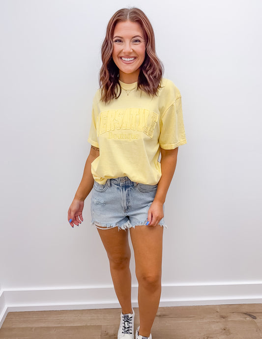 Versatile Raggy Logo Tee in Butter