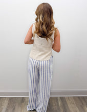 Load image into Gallery viewer, Ocean Drive- Stripe Soft Cotton Pants in Sea Salt Blue