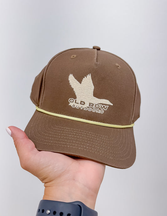 Old Row Outdoors Flying Duck Rope Hat in Brown