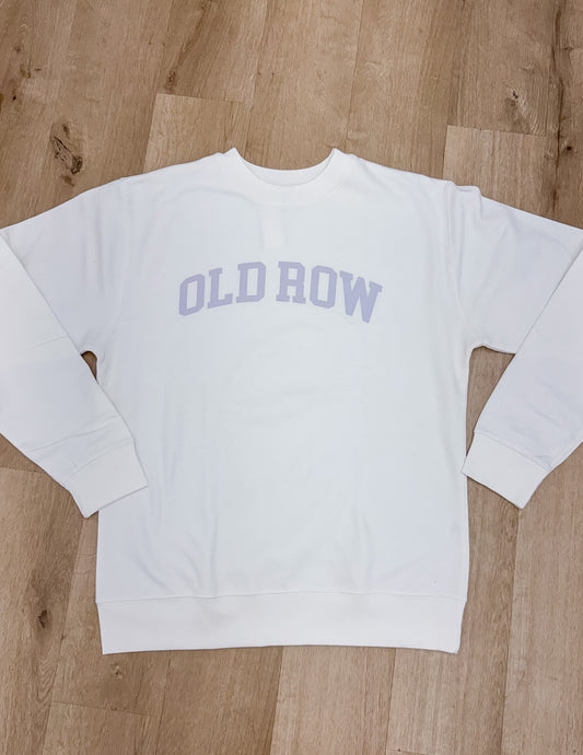 Old Row Logo Crewneck in White