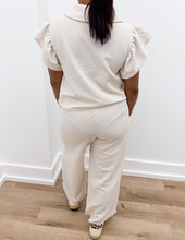 Load image into Gallery viewer, Broken Down Ruffle Top and Pants Set in Apricot