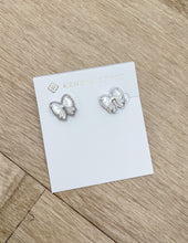 Load image into Gallery viewer, Kendra Scott Haley Bow Stud Silver Earrings in Ivory MOP