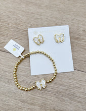 Load image into Gallery viewer, Kendra Scott Haley Bow STRCH Gold Bracelet in Ivory MOP