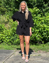 Load image into Gallery viewer, Beach Dreamin&#39; Textured Romper Black